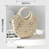 Kvällspåsar Straw Bag 2024 Net Celebrity Shell Female Shoulder Messenger Beach Portable Vegetable Basket