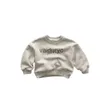 Hoodies Sweatshirts رسالة أزياء طباعة Ldren بالإضافة إلى Sweatshirt المخملية الفتيات الطويلات الفتيات السميكة الدفء الدافئ الأطفال صوف الأطفال ملابس H240508