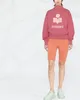 Isabels Дизайнерская мода Новый пуловер с круглым вырезом Женский Marants Письменный флокированный принт Повседневная контрастная толстовка с длинным рукавом e1