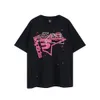Herren T-Shirts Designer Sstshirt Pink Young Thug Spder und Damen Premium Foam Print Spiderweb Pattern T-Shirt Fashion Top