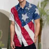 Męskie koszule męskie masy moda flaga rekreacyjna 3D Digital Printing Button Lapel Short Men Lotard Long Rleeve Shirt Sukienka