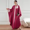 Casual Dresses Middle Eastern Muslim Fashion Autumn Style Elegant Decal Dress Robe