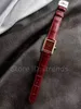 Top Stylish Quartz Watch Women Gold Dial Sapphire Glass Red Black Green Crocodile Leather Strap Wristwatch Classic Rectangle Design Ladies Casual Clock 150S