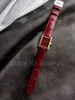 Top Stilvolle Quarzuhr Damen Gold Zifferblatt Saphirglas Rot Schwarz Grün Krokodillederarmband Armbanduhr Klassisches Rechteck Design Damen Casual Uhr 150S