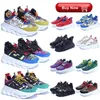 Designer Italy chain reaction running shoes reflective Sneakers triple black white multi-color suede red blue yellow fluo tan luxury men women designer Trainers