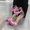 2024 neue Gianvito Rossi Stiletto Heels Sandalen Kleid Schuhe Stiletto Rose Metallic Leder Fuß mit Absatz Reißverschluss hinten Women Schoenen Zomerjurk Fabriek Schoeisel