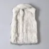 Fashion Fluffy Waistcoat Windproof Faux Fur Vest Women Plus Size Furry Coat Pockets Comfortable for Shopping 240117