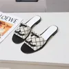Newest Top Quality Square Toe Crystal Flat Slippers Luxury Designer Women Summer full pearl Black Leather Comfy Shoes Female Dress Slides Outfit Party Casual