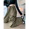 Women's Pants 150cm Petite Girls American High Street Drawstring Work Women Waist Casual Straight Wide Leg Tied Feet XS Nine-point