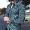 Men's Casual Shirts Men Spring Summer Shirt Turn-down Collar Single-breasted Slim Fit Long Sleeve Buttons Soft Breathable Flower Print