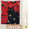 Tapisseries Chat Coven Tapisserie imprimée sorcellerie hippie tenture murale tissu bohème art couverture rideaux à la maison chambre decorvaiduryd