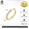 Anéis de banda ORSA JEWELS 14K banhado a ouro anéis torcidos 925 prata esterlina delicado e brilhante zircão faixa de dedo para mulheres joias presente SR317 J240118