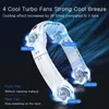 Electric Fans 4 Motors Foldbar Hanging Neck Fan 5000MAh USB RECHARGABLE Portable Air Cooler 3 Gear Wind Mini Electric Bladeless Neckband Fan YQ240118