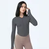 Veste à capuche pour femmes Fitness Yoga hauts d'entraînement tenue automne hiver sport nu à manches longues fermeture éclair façonnant la taille serré Jogging vêtements de sport