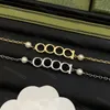 Klasyczny list bransoletki Designer dla kobiet męskie Bieczek Pearl Pearl Bangle 18K Gold Stated Stael Stael Wiselant Dift Prezent Mankiet Mankiet Prezent urodzinowy z pudełkiem