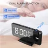 LED Digital Alarm Cock Table Watch Electronic Desktop Clocks USB Wake Up FM Radio Time Projector Funkcja drzemki 2 Alarm 240118