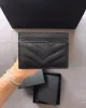 Toppkvalitet Fashion Leather Purse Card Holder Single Wallet Men Free Women's Holder Luxurys Designer Fashion Coin Black Lambskin Plånböcker Key Pocket Interiörplats