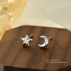 Kolczyki stadnorskie 925 srebrny srebrny cyrkon księżyc dla kobiet dziewczyna prosta moda gwiazda projektowania biżuterii dar urodzin