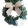 Decorative Flowers Easter Wreath Artificial Hanging Ornament With Bow Knot For Party Home Holiday Indoor Decorations