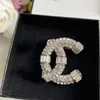 Luxe Merk Designer Letters Broche C Dubbele Letter Broches Kristallen Breastpin Leency Brosche Strass Pak Pin Sieraden Accessoires cadeaus voor vrouwen feest