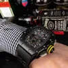 RM-polshorloge Richardmille-polshorloge RM11-03 NT Factory Soul Work Zwitsers automatisch uurwerk Saffierspiegel Geïmporteerde rubberen horlogeband