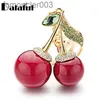 Dalaful Red Cherry Keychain Keyring Crystal Rhinestone Bag Pendant Car Women Key Chain Ring Holder Jewelry K364 AA220318 RBYP를위한 귀여운 만화