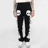 Blackair Skulls Jeans Skeleton Embroidery Jeans for Men Hip Hop High Street Y2Kメンズデニム240117