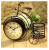 Desk Table Clocks Retro Vintage Double Sided Bronze Metal Bicycle Clock Antique Look Bike Clock Non-Ticking Desk Table Bookcase Shelf Clock YQ240118