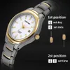 Andra klockor Berny Women's Titanium Calender Ladies Quartz Wrist Day-Date Dial Ultra Light Fashion Waterproof Golden Tone Q240118