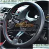 Car Steering Wheel 14 Inches 350Mm Universal Hot Classic Drift Racing Nardi Microfiber Leather Rally Auto Modification Wheels With Log Dh1Bl