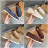 TOP Pianas Loafers Couples shoes Summer Walk Charms embellished suede Moccasins Genuine leather casual slip on flats oxfords Cashmere Leather loafers work Office
