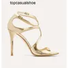 JC Jimmynesty Choo Sandały Lang Bridals Wedding Lance luksus seksowne kobiety szpilki obcasy kostki strass gladiator sandalias Perfect Ladies EU35-42