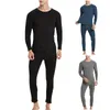 Men's Thermal Underwear Men's Ultra Soft Long Johns Sets With Fleece Lined Self-Heating Set Tops Elastic #45