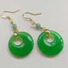 Dangle Earrings Natural Jadeite Jade Peace Buckle Eardrop Mother's Day Year Christmas Party Lucky CARNIVAL Jewelry Fashion Diy