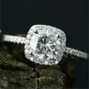 Pierścienie zespołowe romantyczne ślub szczerego zaangażowania pierścionki zaręczynowe wykwintne białe wiertarki pierścionki modowe kobiety WEDDTRENDY JEADLY BEST DREGS J240118