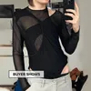 INCERUN Men Mesh Bodysuits See Through Underwear O-neck Long Sleeve Sexy Irregular Rompers Pajamas Hollow Out Men Bodysuit S-5XL 240117