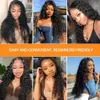 Glueless Wigs for Human Hair Curly Water Wave Wig 180% High Density Natural Color Pre Plucked with Baby Hair 100% Brazilian Hair