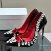 Dress Shoes Super High Heels Fashion Women Leather Pointed Toe Shiny Sexy Pumps Spring Metal Banquet