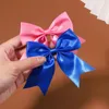 Acessórios de cabelo 2 Pçs/set Delicado Fita Cheer Bows Clipe Para Crianças Cor Sólida Grampos Barrettes Handmade Headwear Menina