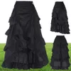 3 kolory Gothic Corset spódnica wiktoriańska steampunk długa ruffle vintage costume spódnica J1905071382132