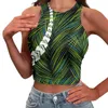 Tanques femininos polinésio tribal fijian totem tatuagem fiji imprime o-em forma de suspender colete para estilo verão sem mangas camiseta topo