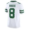 #8 Aaron Rodgers Football Jersey #2 Zach Wilson Garrett Wilson Quinnen Williams Breece Hall Michael Carter Allen Lazard Ashtyn Davis Joe Namath 소스 Gardner Jerseys