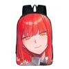 Sacs Classic Popular Anime Chainsaw Notebook Backpacks Pupil School Sacs 3D Print Oxford imperméable Boys / Girls ordinateur portable Backpacks