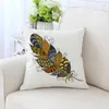 Almohada colorida plumas de pavo real cubierta de poliéster decorativo para sofá / decoración del hogar del coche 45x45 cm caja de tiro