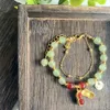 Charm Bracelets Jewelry Peanut Ruyi Glass Crystal Bracelet Female Sweet White Jade Hand Jewelry Student Friend Gift