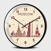 Wall Clocks 3D Clock Main City In The World Modern Design Luxury 12inch Watch For Home Decor Silent Duvar Saati