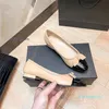 Paris De Luxe Designer Noir Ballerines Chaussures Femmes Marques Matelassé En Cuir Véritable Sans Lacet Ballerine Bout Rond Dames Robe Chaussures Zapatos De Mujer