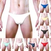 Underbyxor Mens Ice Silk Smooth Bikini Bottom Convex Pouch Briefs Trunks Underwear Sheer Shorts Bulge Slip Homme Soft Underclothes