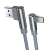 Câble USB vers Type C à charge rapide à 90 degrés, cordon de synchronisation de données, pour téléphone portable Samsung Xiaomi mi, câbles Micro USB/type-c 1m/2m/3m