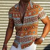 Camisas casuais masculinas Y2K Botão de verão para baixo Slim Fit Homens Listrado Coreano Camisa de Manga Curta Moda Mens Designer Roupas Chemise